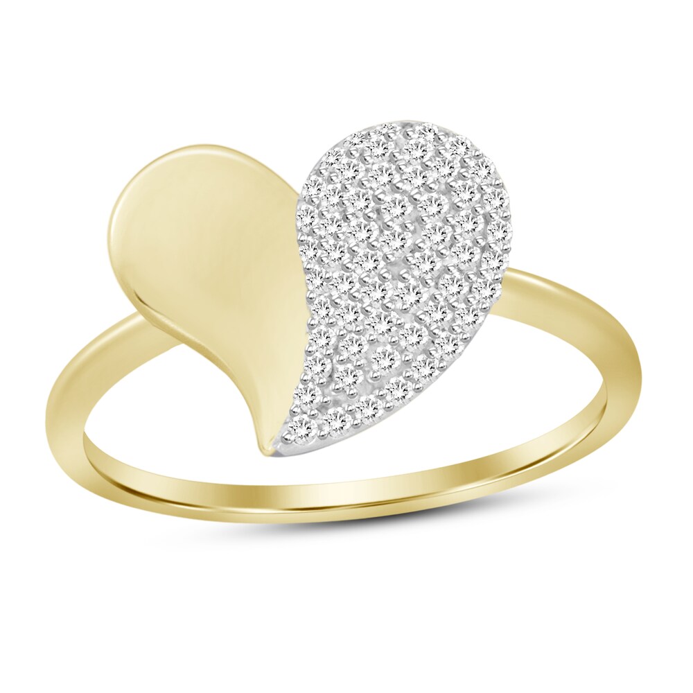 Diamond Heart Ring 1/5 ct tw Round 14K Yellow Gold ag6irweJ Diamond Heart Ring 1/5 ct tw Round 14K Yellow Gold ag6irweJ