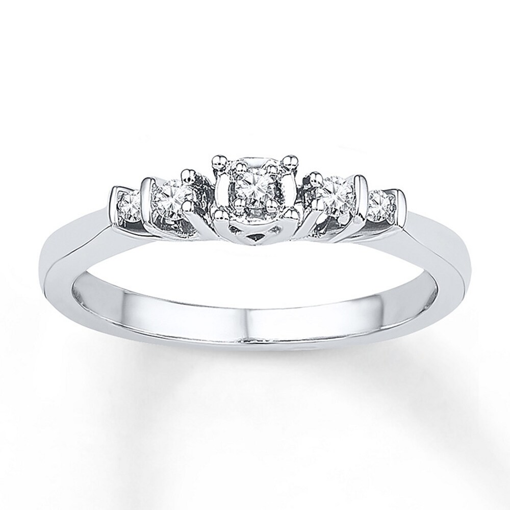 Diamond Promise Ring 1/8 ct tw Round-cut 10K White Gold amC6zO4m Diamond Promise Ring 1/8 ct tw Round-cut 10K White Gold amC6zO4m