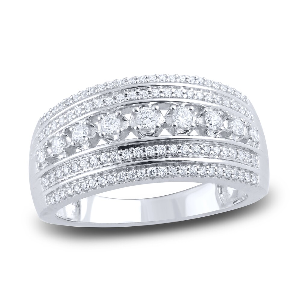 Diamond 5-Row Anniversary Band 1/2 ct tw Round 14K White Gold aofe3xJm Diamond 5-Row Anniversary Band 1/2 ct tw Round 14K White Gold aofe3xJm