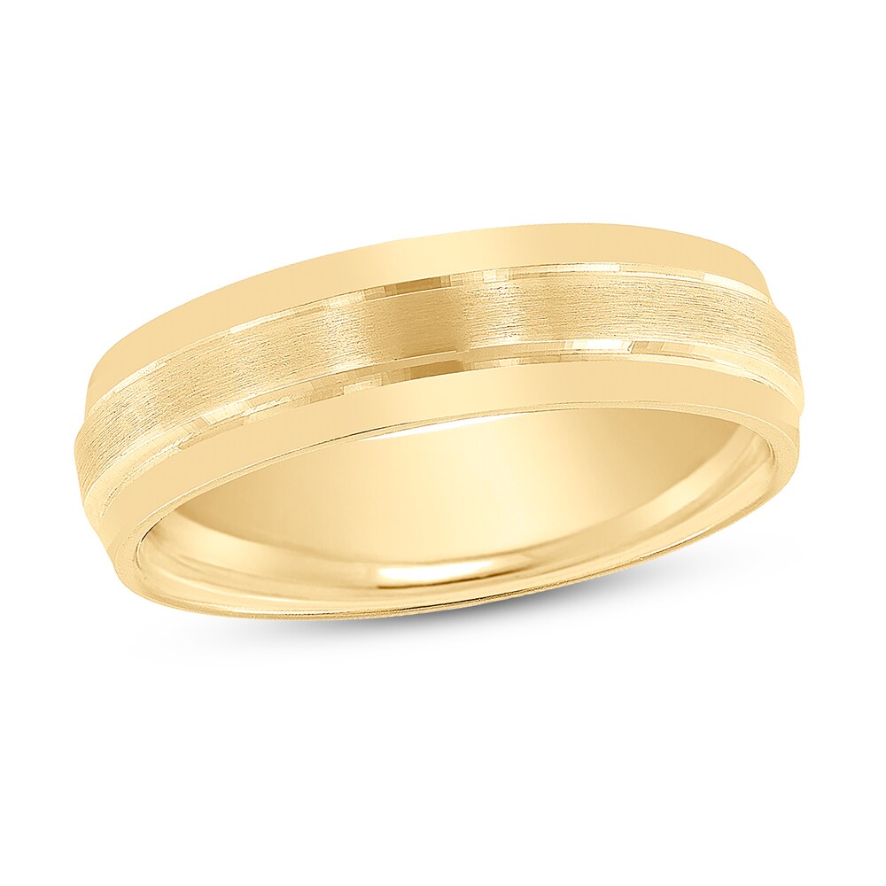 Men's Brushed Wedding Band 14K Yellow Gold 6mm atonvpYw Men's Brushed Wedding Band 14K Yellow Gold 6mm atonvpYw