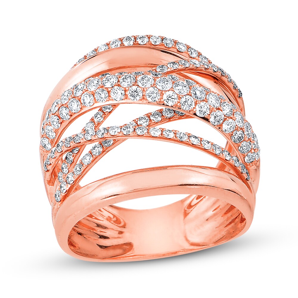 Diamond Ring 1-1/2 ct tw Round 14K Rose Gold awhqcDxo