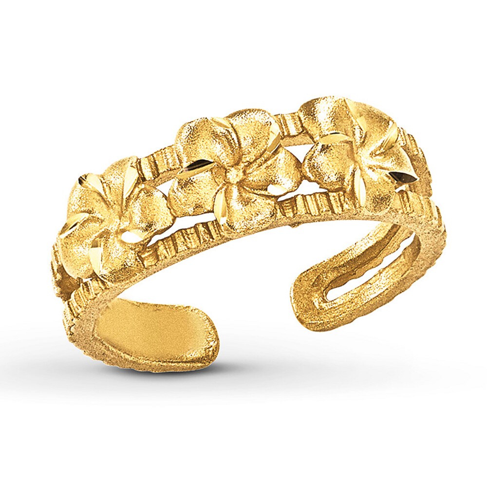 Plumeria Toe Ring 14K Yellow Gold ayJJGU5p Plumeria Toe Ring 14K Yellow Gold ayJJGU5p