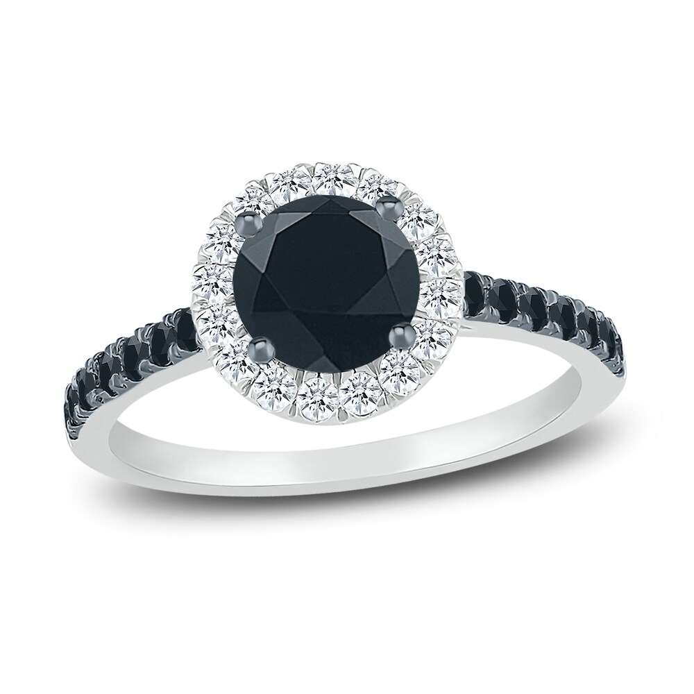 Black & White Diamond Ring 1-1/2 ct tw Round 10K White Gold azYQMFdQ Black & White Diamond Ring 1-1/2 ct tw Round 10K White Gold azYQMFdQ