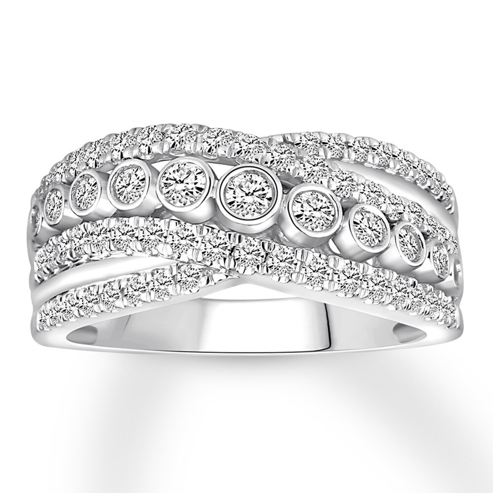 Diamond Anniversary Ring 3/4 ct tw Round 14K White Gold b0bkfsDF