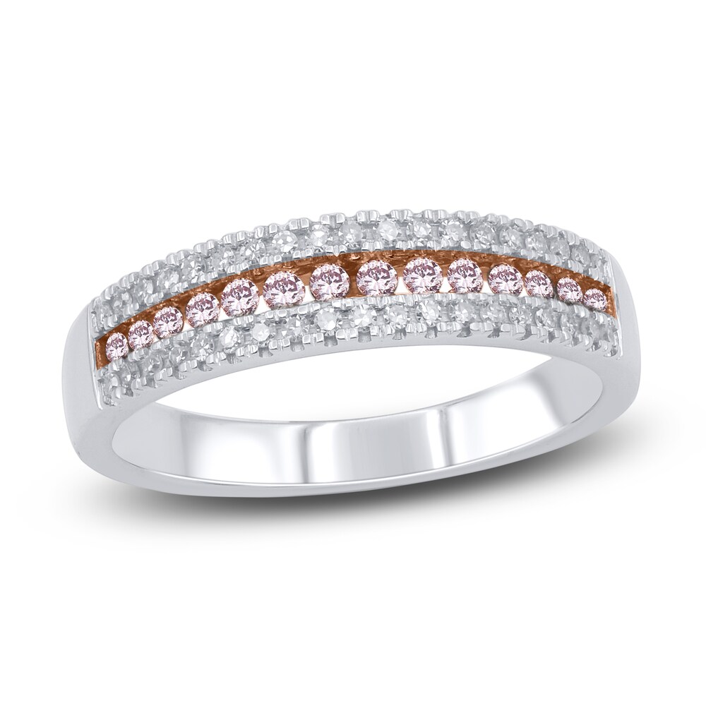 Pink & White Diamond Anniversary Band 1/3 ct tw Round 14K Two-Tone Gold b7v1wVIP Pink & White Diamond Anniversary Band 1/3 ct tw Round 14K Two-Tone Gold b7v1wVIP