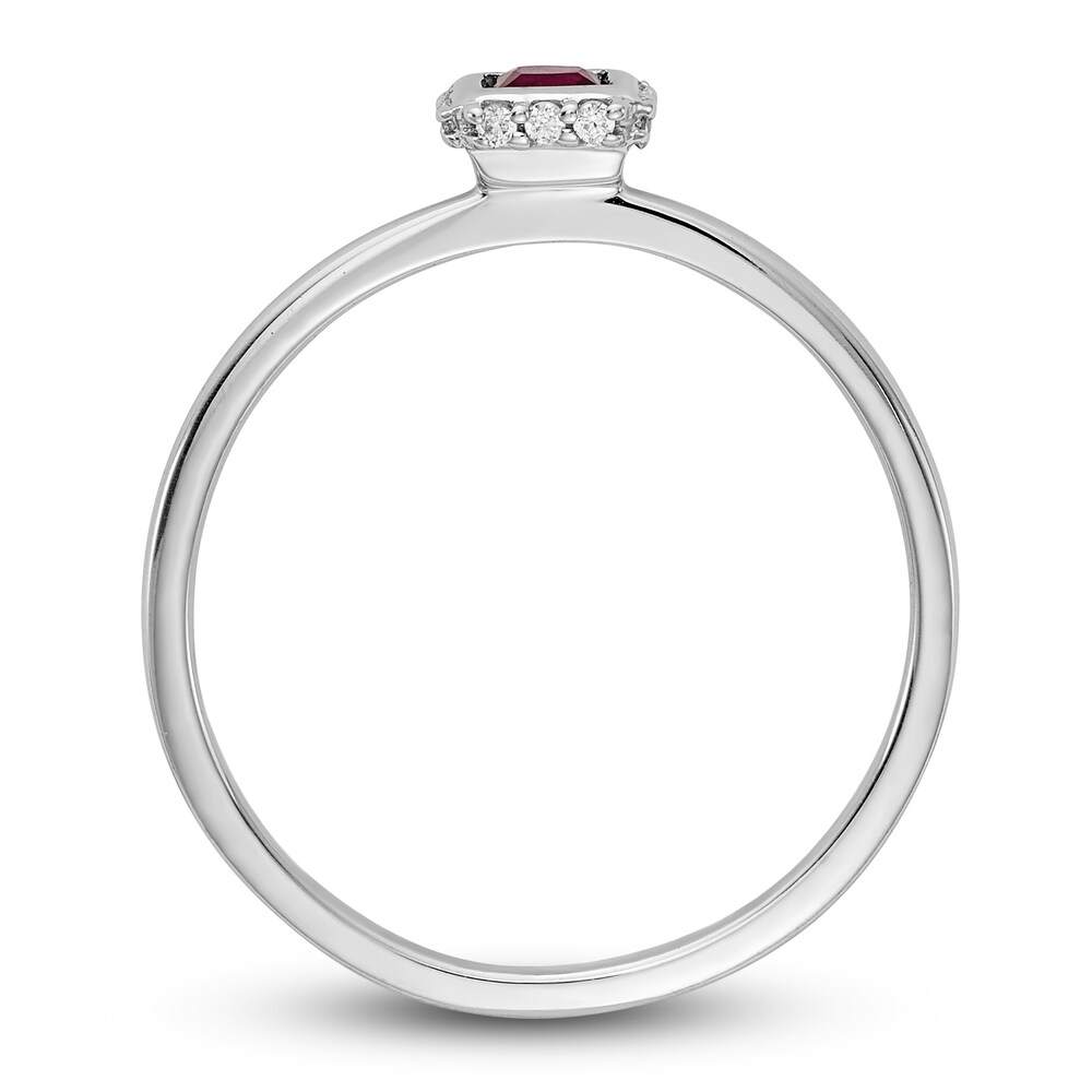 Natural Ruby Ring 1/20 ct tw Diamonds 14K White Gold b8AlgFz7 Natural Ruby Ring 1/20 ct tw Diamonds 14K White Gold b8AlgFz7