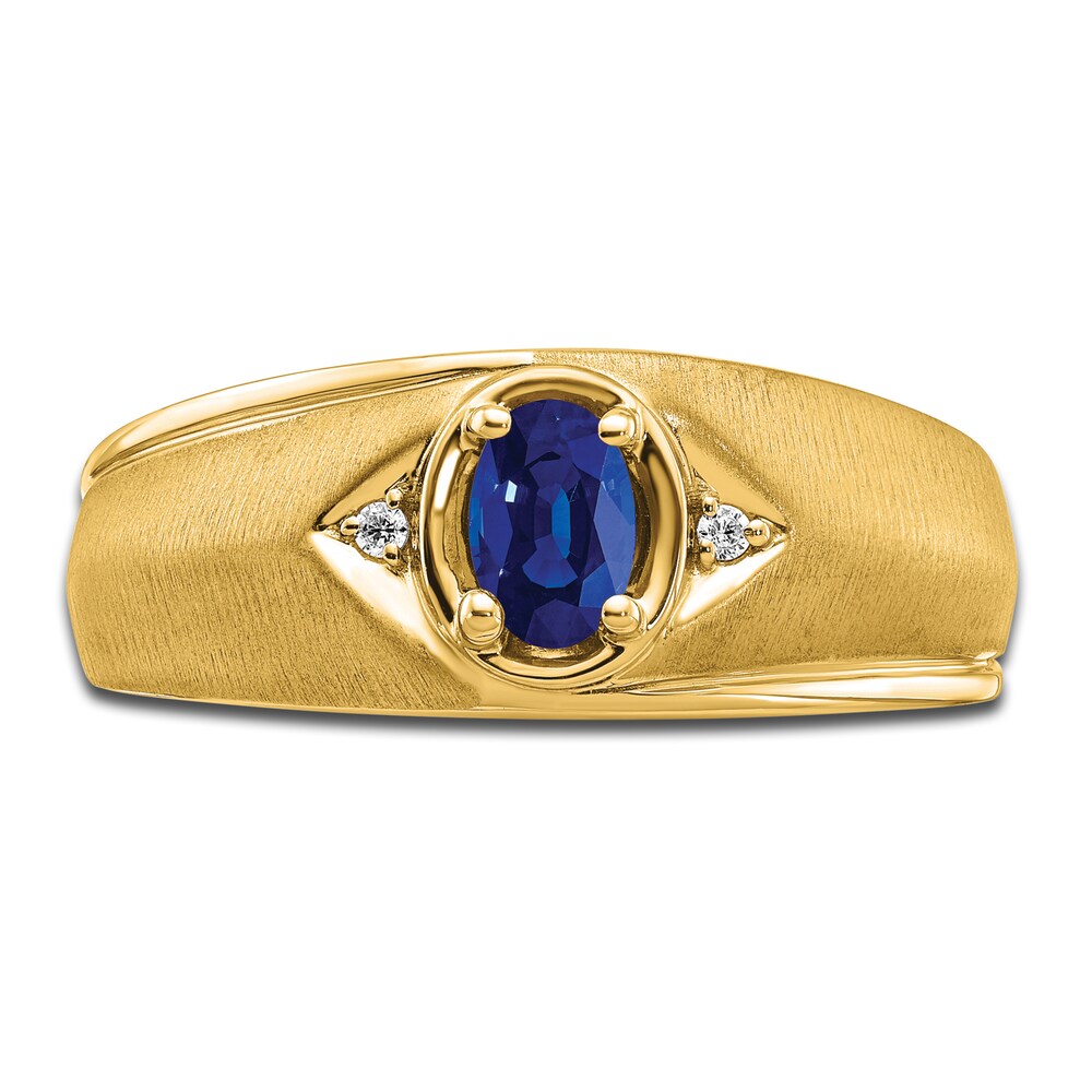 Men\'s Natural Blue Sapphire Ring Diamond Accents 14K Yellow Gold bAE0srdw Men\'s Natural Blue Sapphire Ring Diamond Accents 14K Yellow Gold bAE0srdw