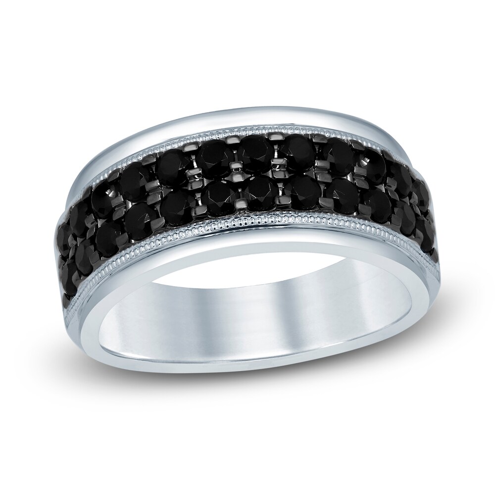 Men's Black Diamond Anniversary Ring 2 ct tw Round 10K White Gold bCE3FD12 Men's Black Diamond Anniversary Ring 2 ct tw Round 10K White Gold bCE3FD12