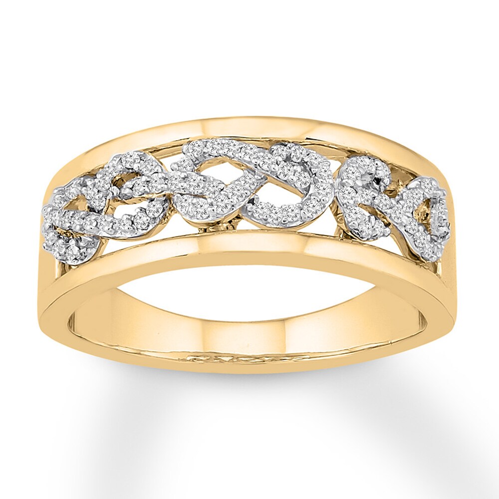 Diamond Knot Band 1/5 ct tw Round 10K Yellow Gold bHeCMWh4 Diamond Knot Band 1/5 ct tw Round 10K Yellow Gold bHeCMWh4