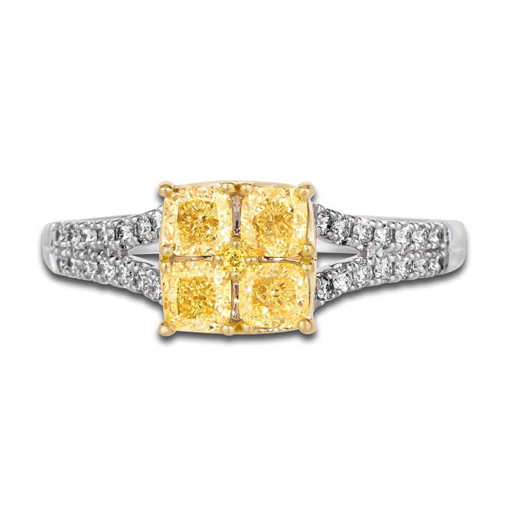Le Vian Sunny Yellow Diamond Ring 1 ct tw Round 14K Two-Tone Gold bJZ1iuja Le Vian Sunny Yellow Diamond Ring 1 ct tw Round 14K Two-Tone Gold bJZ1iuja