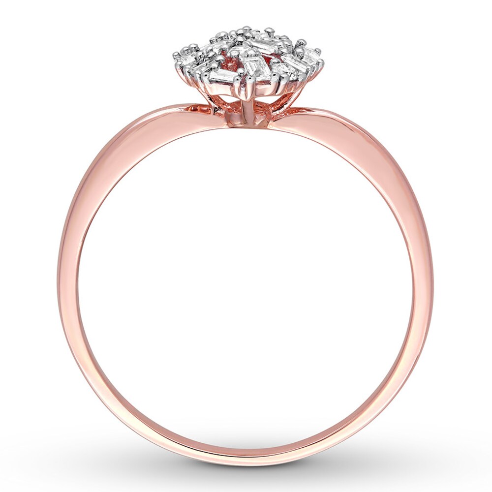 Diamond Ring 1/5 carat Round/Baguette 14K Rose Gold bTZ1VYqG Diamond Ring 1/5 carat Round/Baguette 14K Rose Gold bTZ1VYqG