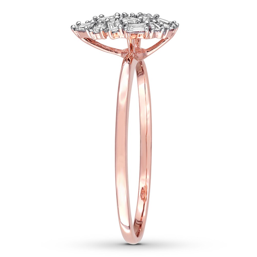 Diamond Ring 1/5 carat Round/Baguette 14K Rose Gold bTZ1VYqG Diamond Ring 1/5 carat Round/Baguette 14K Rose Gold bTZ1VYqG