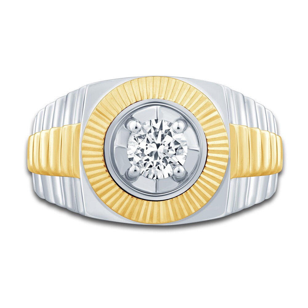 Men\'s Solitaire Wedding Band 1/2 ct tw Round 14K Two-Tone Gold (I/I1) bVqDdNSZ Men\'s Solitaire Wedding Band 1/2 ct tw Round 14K Two-Tone Gold (I/I1) bVqDdNSZ