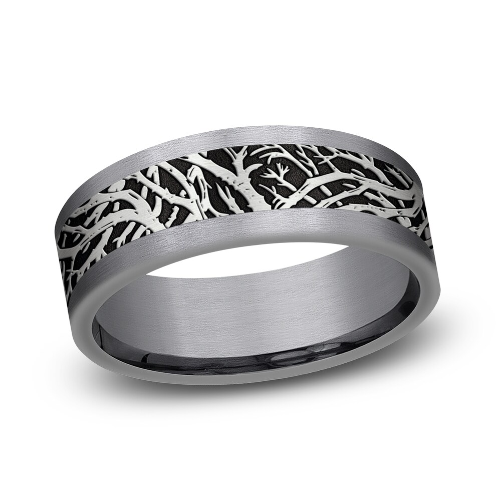 Men's Forest Motif Wedding Band Tantalum/Titanium bYLR7zrt Men's Forest Motif Wedding Band Tantalum/Titanium bYLR7zrt