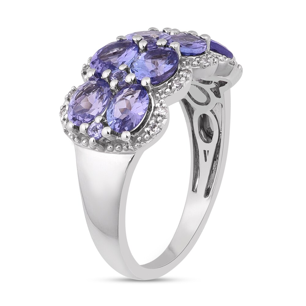 Natural Tanzanite Anniversary Ring 1/15 ct tw Diamonds 14K White Gold baWz1ms1 Natural Tanzanite Anniversary Ring 1/15 ct tw Diamonds 14K White Gold baWz1ms1