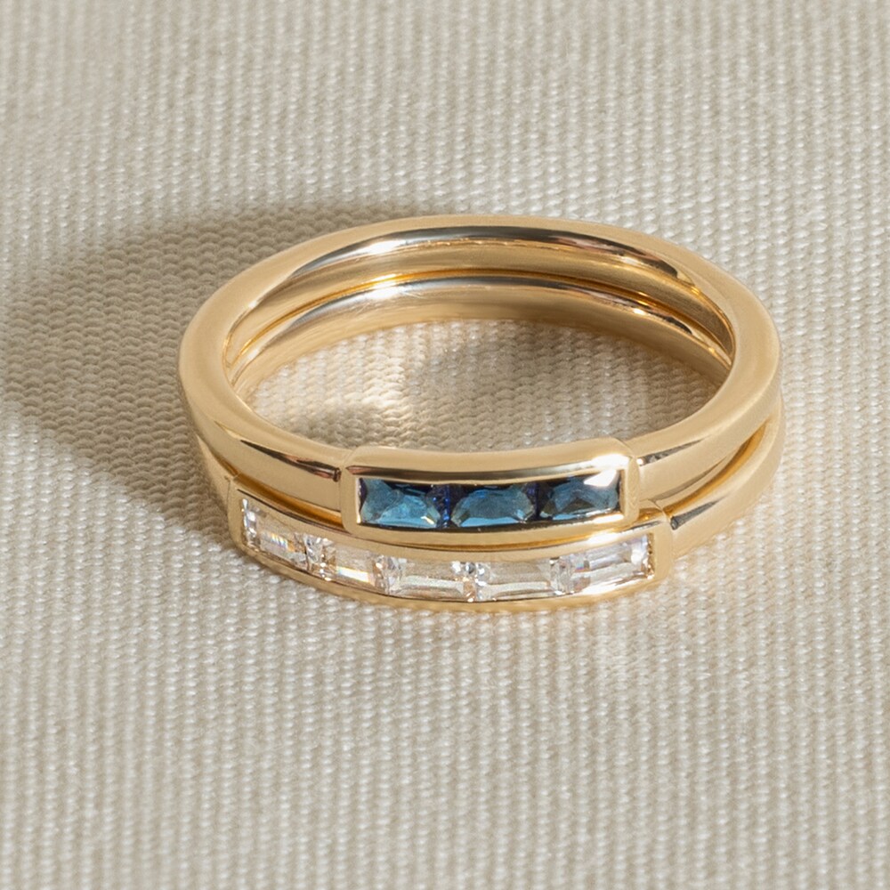 Juliette Maison Natural Pink Tourmaline Baguette Bar Ring 10K Yellow Gold bitiCYz1