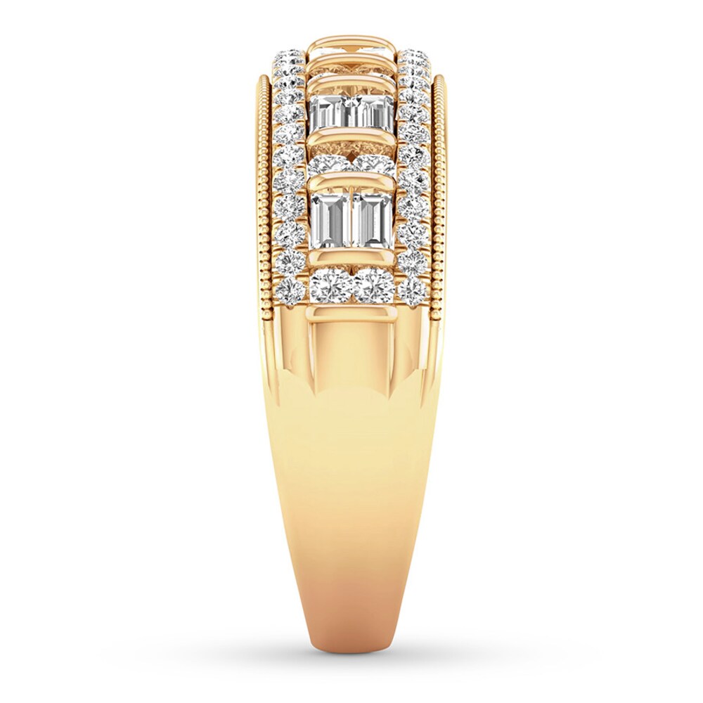 Diamond Anniversary Ring 5/8 ct tw Round/Baguette 14K Gold bnk67buk Diamond Anniversary Ring 5/8 ct tw Round/Baguette 14K Gold bnk67buk
