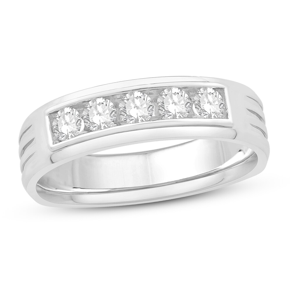 Men's Diamond Wedding Band 1/2 ct tw Round 14K White Gold btgM3U96 Men's Diamond Wedding Band 1/2 ct tw Round 14K White Gold btgM3U96