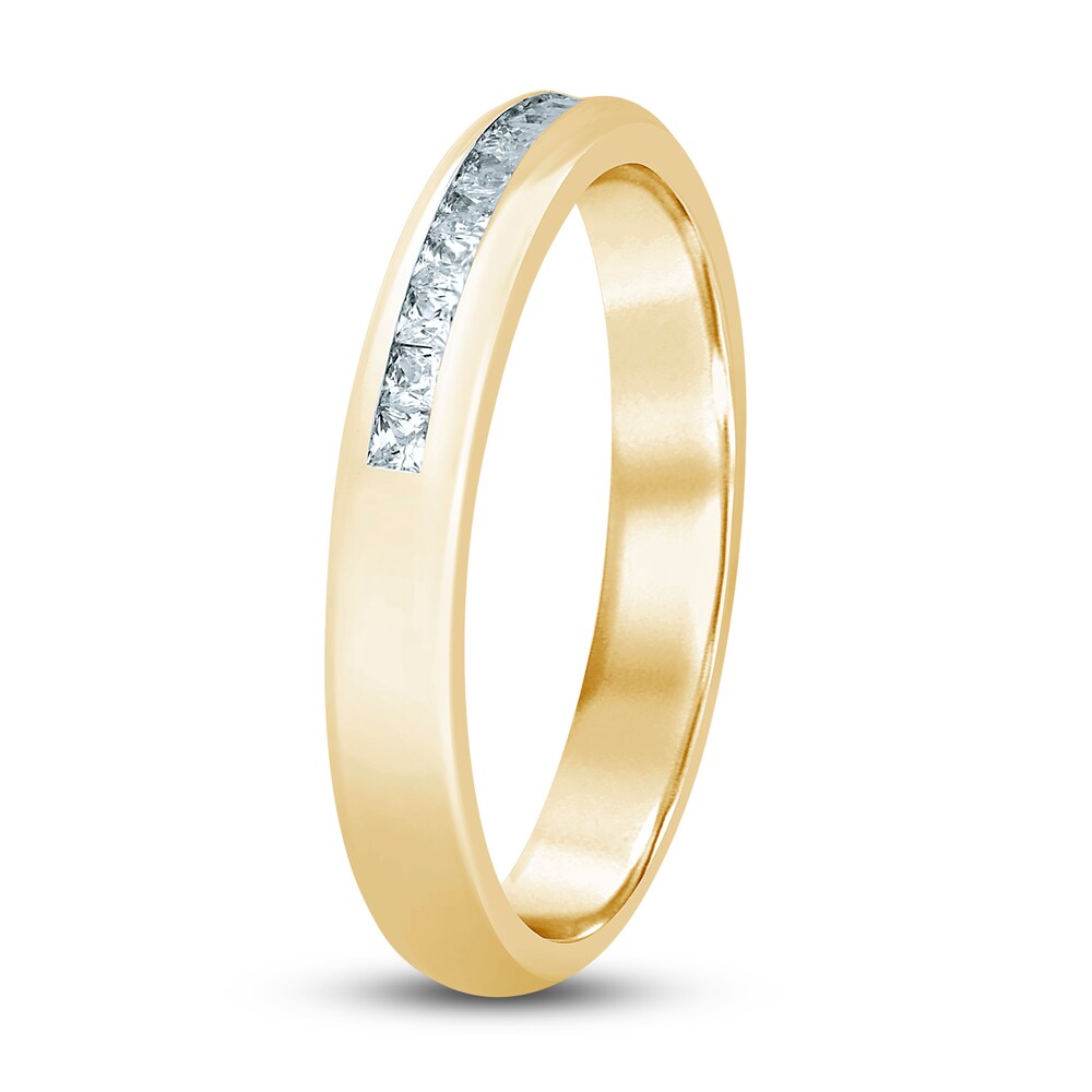 Diamond Wedding Band 1/4 ct tw Princess 14K Yellow Gold c4C63exs