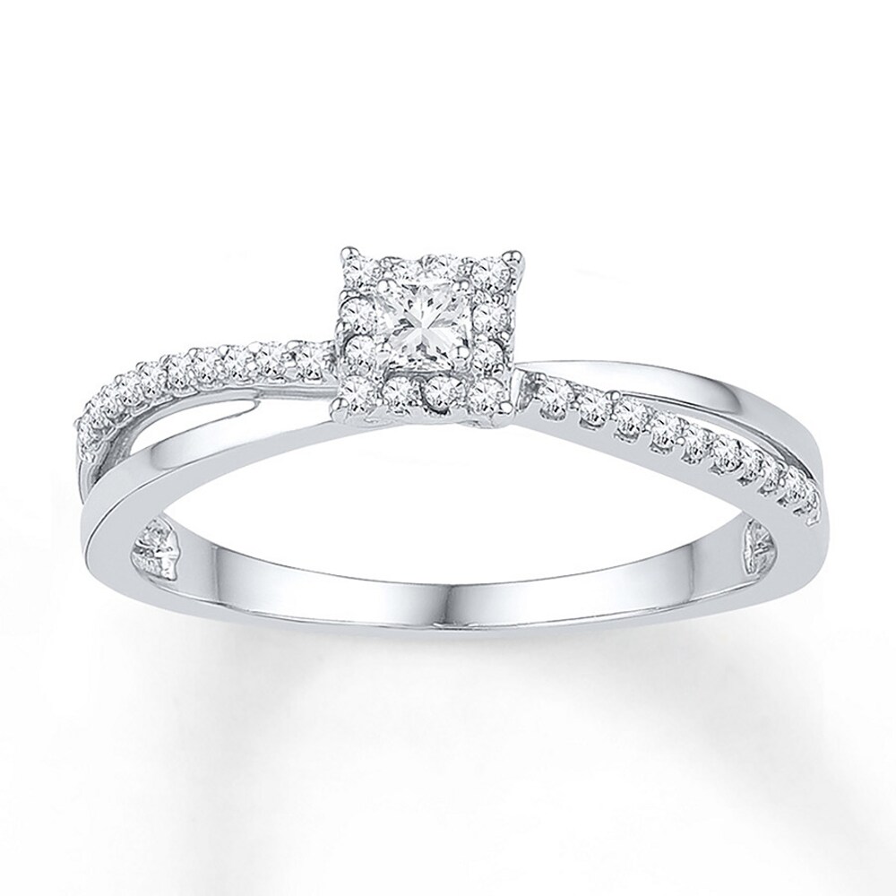 Diamond Promise Ring 1/5 carat tw 10K White Gold cEngWTTB Diamond Promise Ring 1/5 carat tw 10K White Gold cEngWTTB
