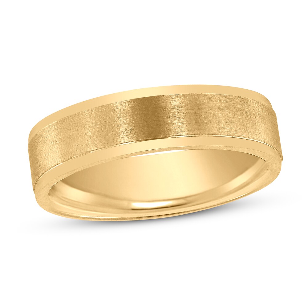 Men's Frosted Wedding Band 14K Yellow Gold 6mm cMcdA89D Men's Frosted Wedding Band 14K Yellow Gold 6mm cMcdA89D