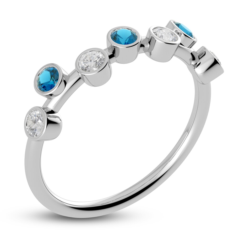 Juliette Maison Natural White Sapphire & Natural Blue Zircon Ring 10K White Gold cX8FzCIC Juliette Maison Natural White Sapphire & Natural Blue Zircon Ring 10K White Gold cX8FzCIC