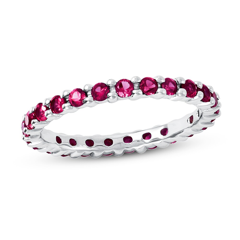 Stackable Ring Lab-Created Rubies Sterling Silver cZENSoDb Stackable Ring Lab-Created Rubies Sterling Silver cZENSoDb