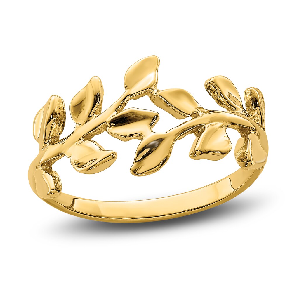 High-Polish Leaf Ring 14K Yellow Gold cZUdLJtJ High-Polish Leaf Ring 14K Yellow Gold cZUdLJtJ