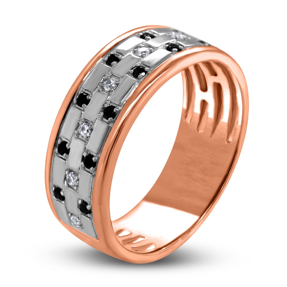 Men\'s Black & White Diamond Anniversary Ring 1/4 ct tw Round 14K Two-Tone Gold cZk6omuU Men\'s Black & White Diamond Anniversary Ring 1/4 ct tw Round 14K Two-Tone Gold cZk6omuU