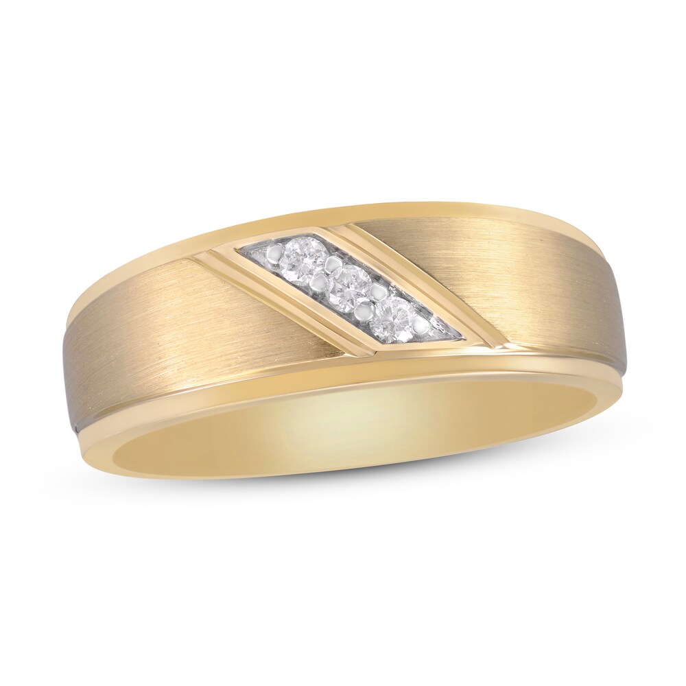 Men's 3-Stone Diamond Wedding Band 1/10 ct tw Round 10K Yellow Gold cc4Jk5UJ Men's 3-Stone Diamond Wedding Band 1/10 ct tw Round 10K Yellow Gold cc4Jk5UJ