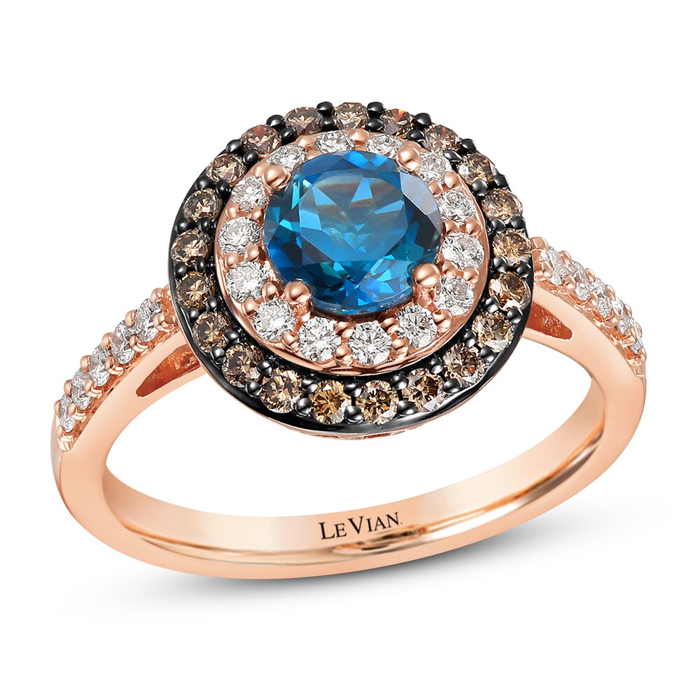 Le Vian Natural Blue Topaz Ring 5/8 ct tw Diamonds 14K Strawberry Gold cqtwFNTo Le Vian Natural Blue Topaz Ring 5/8 ct tw Diamonds 14K Strawberry Gold cqtwFNTo