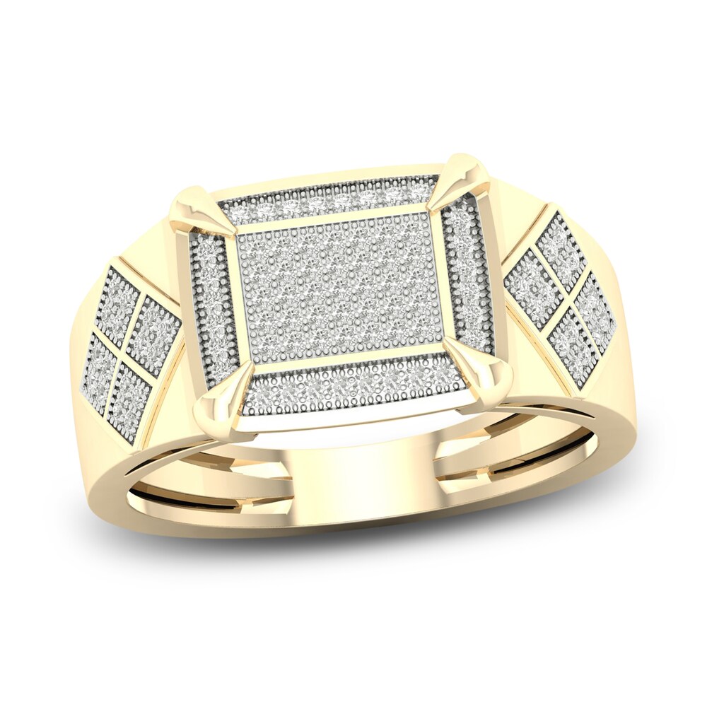 Men's Diamond Ring 1/4 ct tw Round 10K Yellow Gold crWEwyVP Men's Diamond Ring 1/4 ct tw Round 10K Yellow Gold crWEwyVP