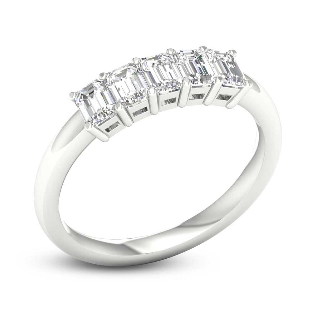 Diamond 5-Stone Anniversary Band 1 ct tw Emerald Platinum dFncPyE6 Diamond 5-Stone Anniversary Band 1 ct tw Emerald Platinum dFncPyE6