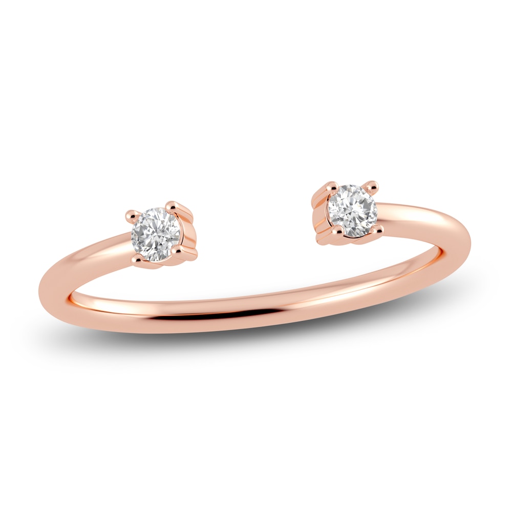 Juliette Maison Natural White Sapphire Cuff Ring 10K Rose Gold dJUBWjWi