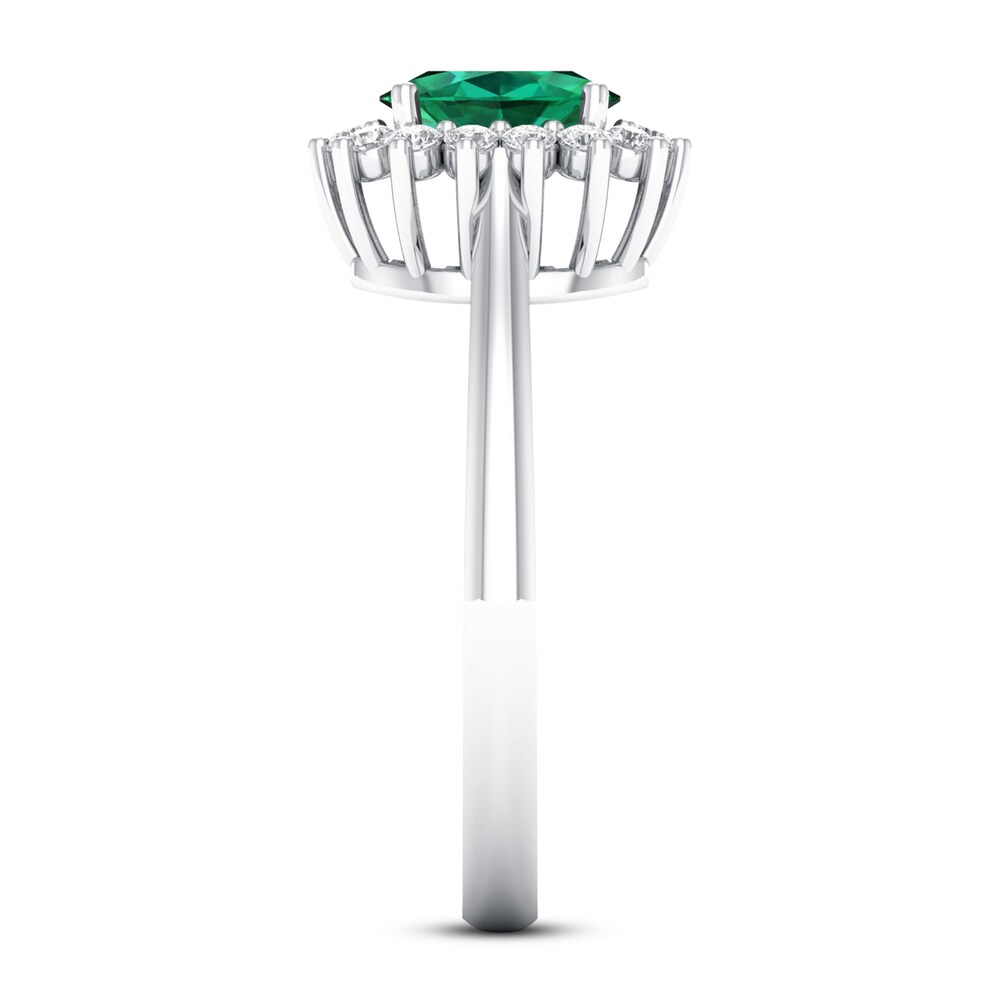 Emerald Ring 1/5 ct tw Diamonds 10K White Gold dZGNWj7n Emerald Ring 1/5 ct tw Diamonds 10K White Gold dZGNWj7n