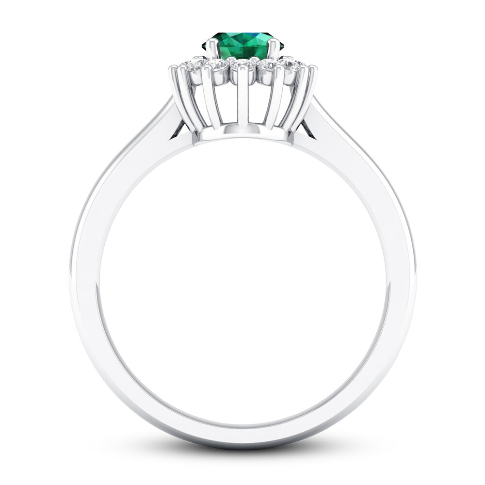 Emerald Ring 1/5 ct tw Diamonds 10K White Gold dZGNWj7n Emerald Ring 1/5 ct tw Diamonds 10K White Gold dZGNWj7n