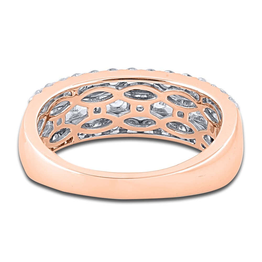 Diamond 3-Row Anniversary Band 1 ct tw Round 14K Rose Gold dfpJ5dYD Diamond 3-Row Anniversary Band 1 ct tw Round 14K Rose Gold dfpJ5dYD