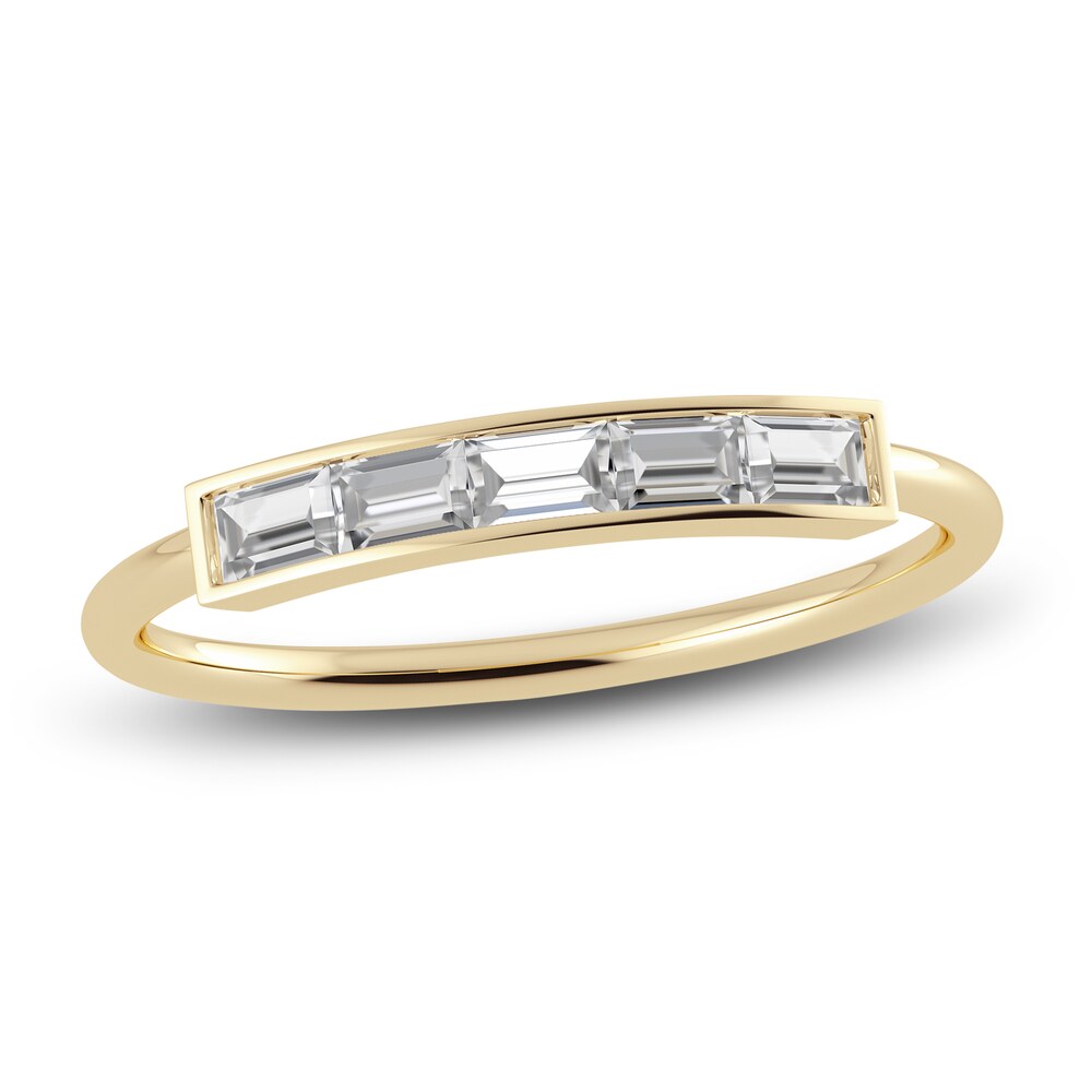 Juliette Maison Natural White Sapphire Baguette Bar Ring 10K Yellow Gold doFACEbq Juliette Maison Natural White Sapphire Baguette Bar Ring 10K Yellow Gold doFACEbq