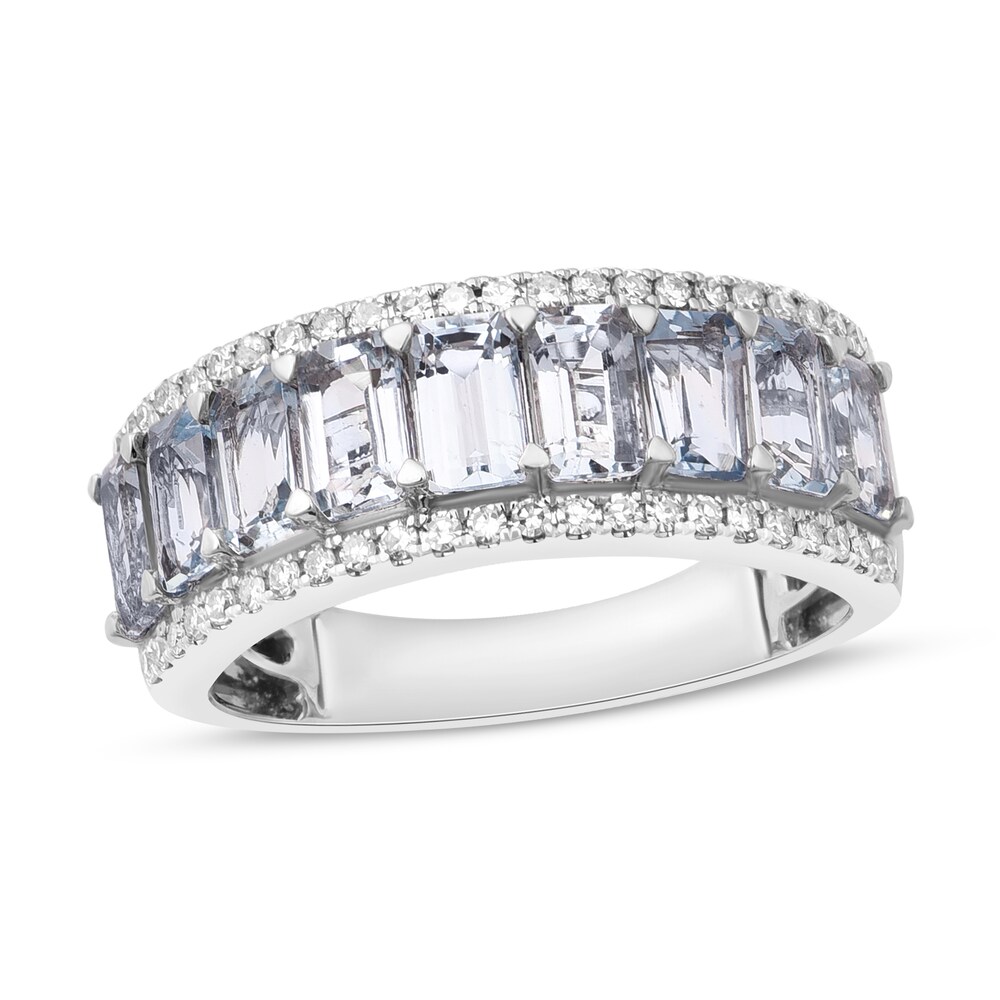 Natural Aquamarine Anniversary Ring 1/5 ct tw Diamonds 14K White Gold dpyFZrab Natural Aquamarine Anniversary Ring 1/5 ct tw Diamonds 14K White Gold dpyFZrab