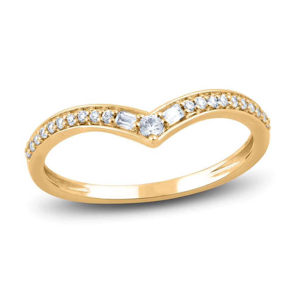 Diamond Contour Ring 1/6 ct tw Baguette/Round 14K Yellow Gold dsynIFde Diamond Contour Ring 1/6 ct tw Baguette/Round 14K Yellow Gold dsynIFde