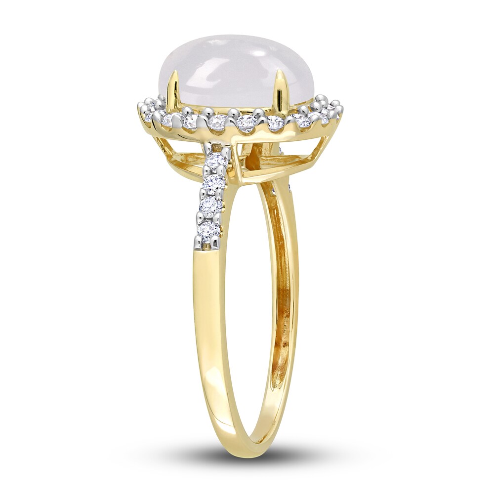 Natural White Moonstone Ring 3/8 ct tw Round 14K Yellow Gold duI6joFf Natural White Moonstone Ring 3/8 ct tw Round 14K Yellow Gold duI6joFf