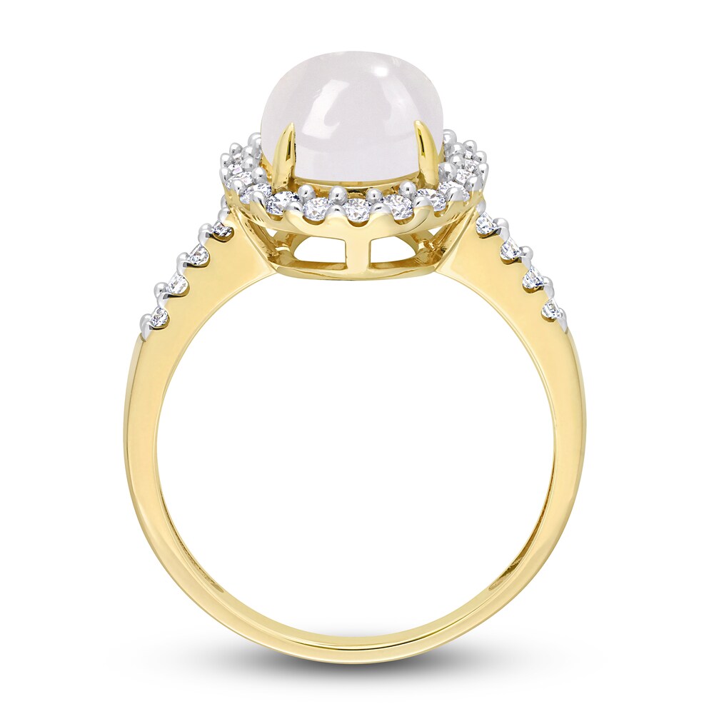 Natural White Moonstone Ring 3/8 ct tw Round 14K Yellow Gold duI6joFf Natural White Moonstone Ring 3/8 ct tw Round 14K Yellow Gold duI6joFf