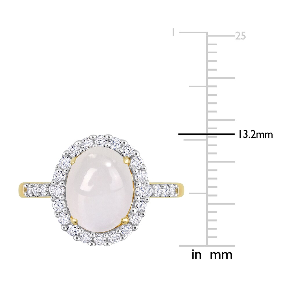 Natural White Moonstone Ring 3/8 ct tw Round 14K Yellow Gold duI6joFf Natural White Moonstone Ring 3/8 ct tw Round 14K Yellow Gold duI6joFf
