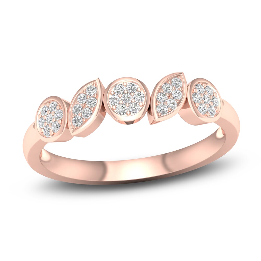 Diamond Wedding Band 1/10 ct tw Round 14K Rose Gold dx80LCSq Diamond Wedding Band 1/10 ct tw Round 14K Rose Gold dx80LCSq