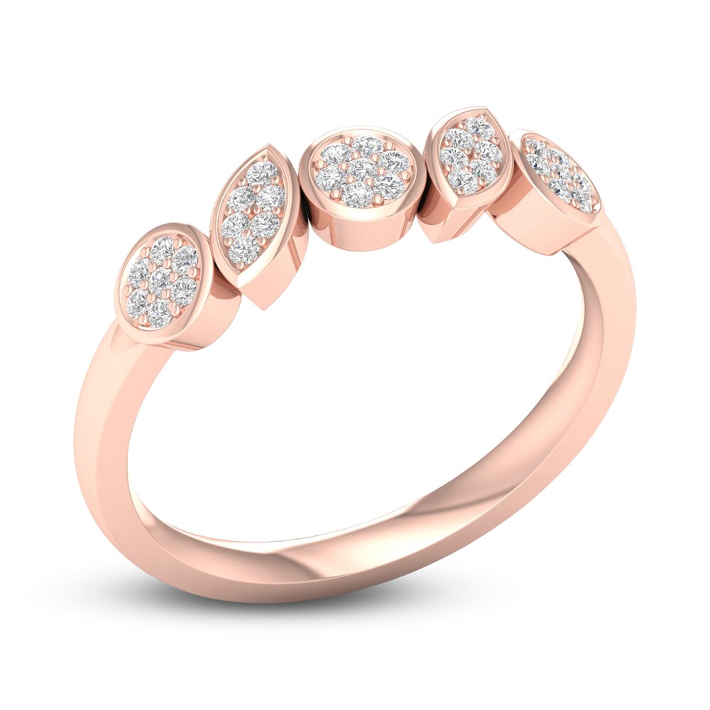Diamond Wedding Band 1/10 ct tw Round 14K Rose Gold dx80LCSq Diamond Wedding Band 1/10 ct tw Round 14K Rose Gold dx80LCSq