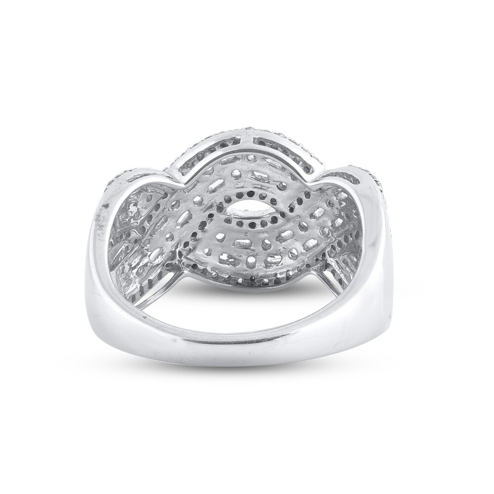 Diamond Ring 1 ct tw Round/Baguette 14K White Gold e5G38Bo5 Diamond Ring 1 ct tw Round/Baguette 14K White Gold e5G38Bo5