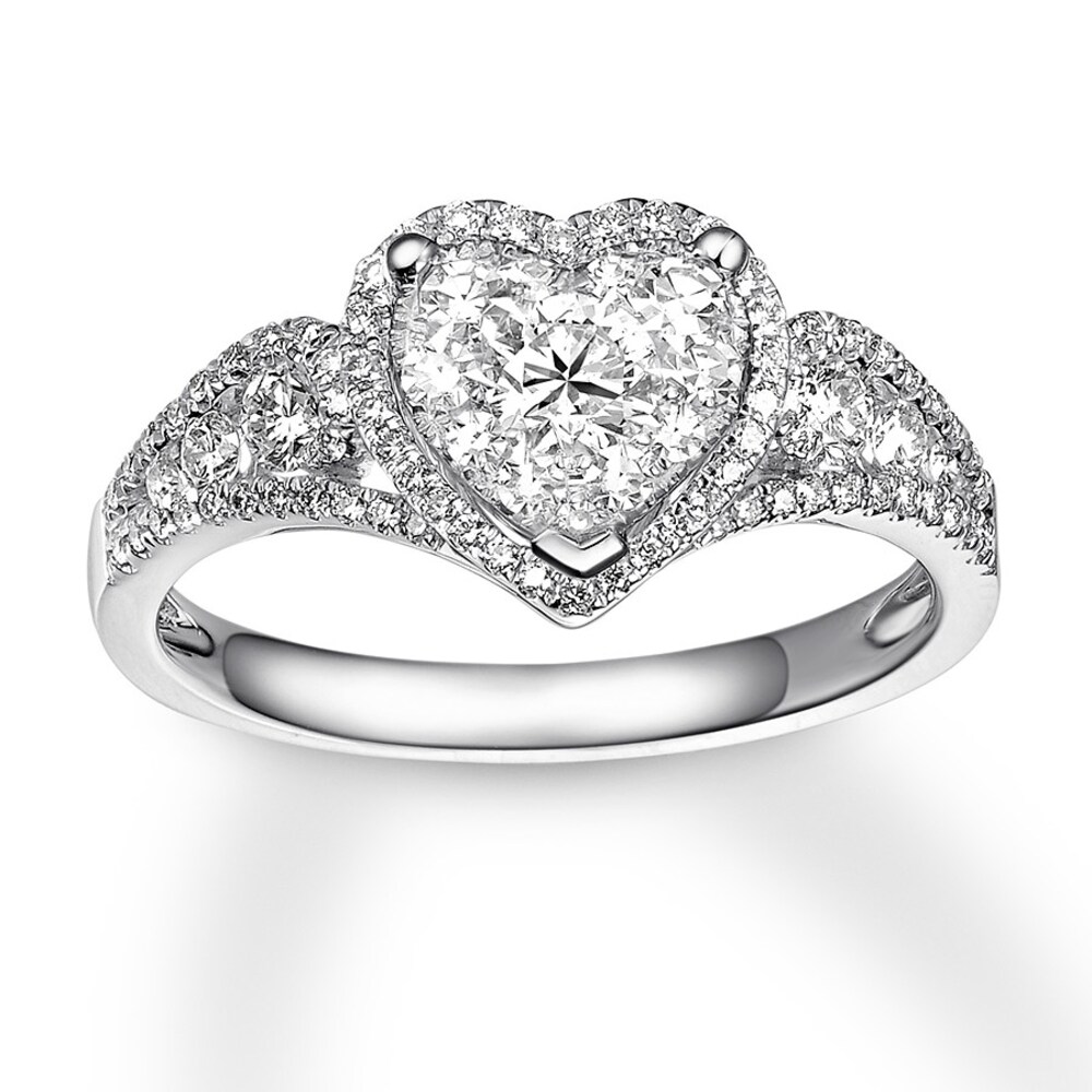 Diamond Heart Ring 3/4 Carat tw 14K White Gold eBcGUEs6
