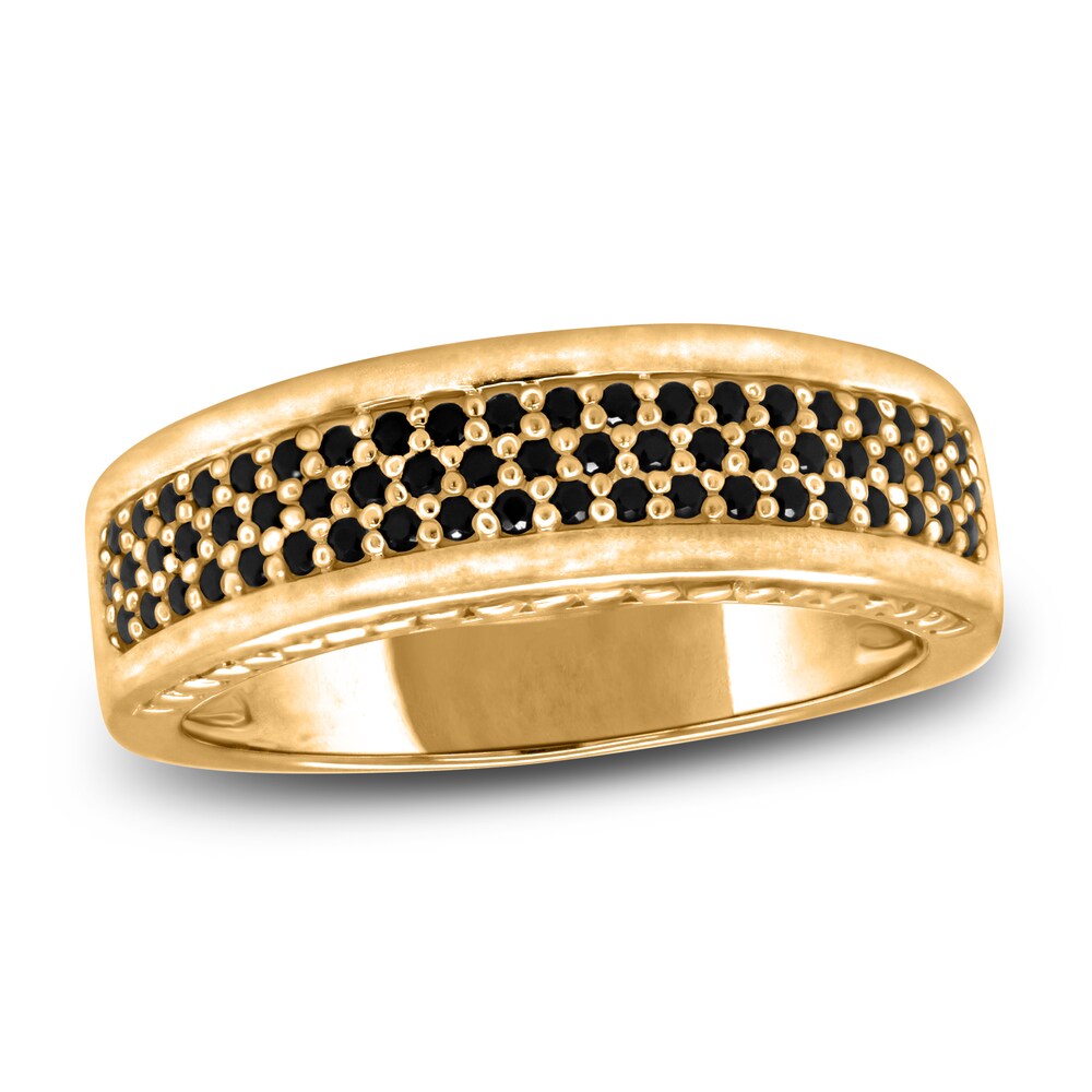 Men's Black Diamond Anniversary Ring 1/3 ct tw Round 14K Yellow Gold eGn3d4sm Men's Black Diamond Anniversary Ring 1/3 ct tw Round 14K Yellow Gold eGn3d4sm