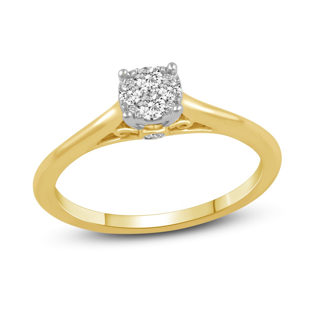 Diamond Engagement Ring 1/5 ct tw Round 14K Yellow Gold eKgkbUDk Diamond Engagement Ring 1/5 ct tw Round 14K Yellow Gold eKgkbUDk