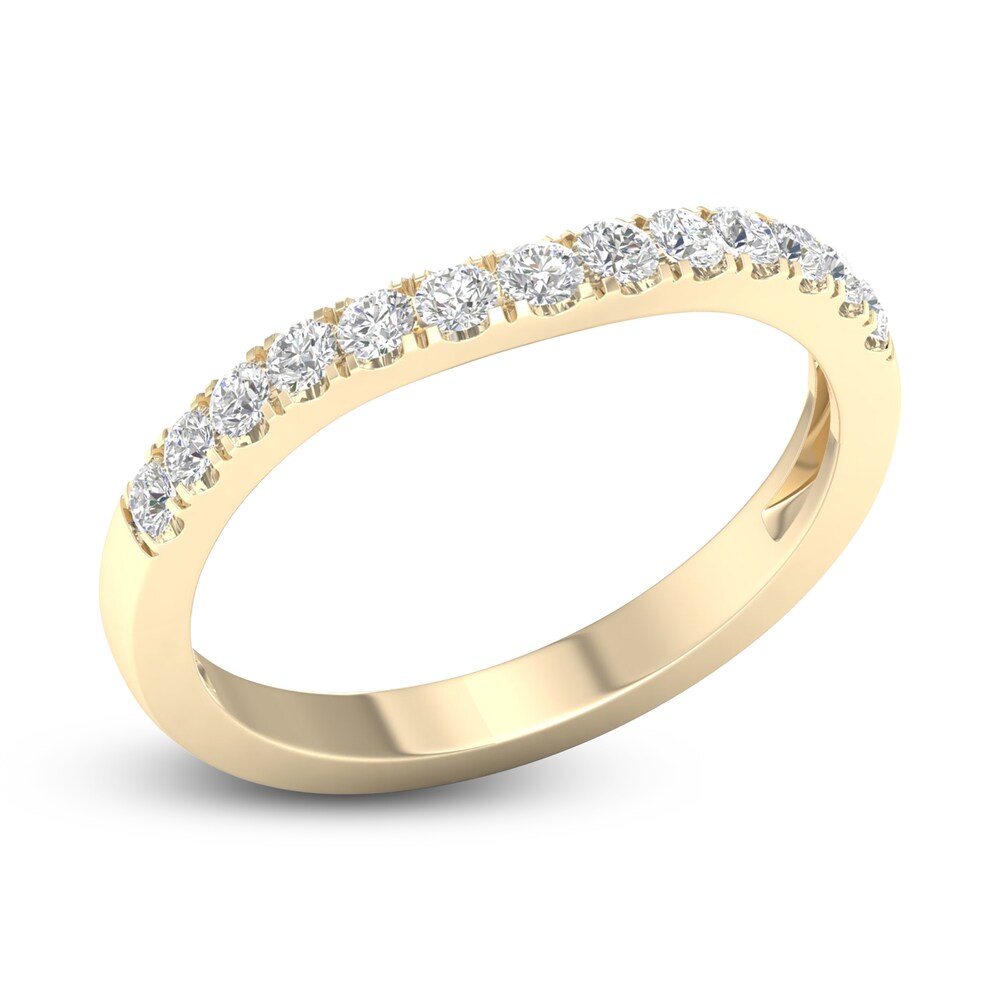 Diamond Contour Wedding Band 1/3 ct tw Round 14K Yellow Gold eMpR8mn4